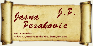 Jasna Pešaković vizit kartica